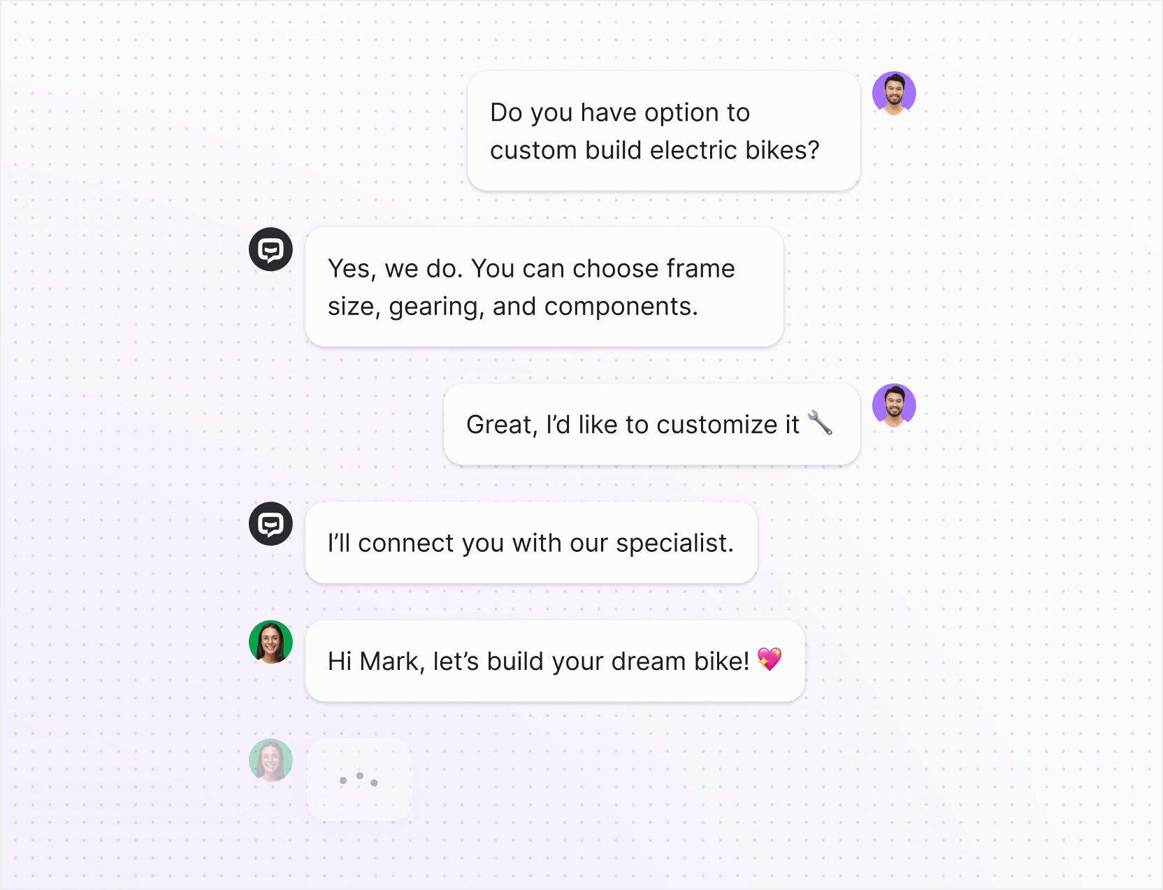 AI agent in Text App for enterprise