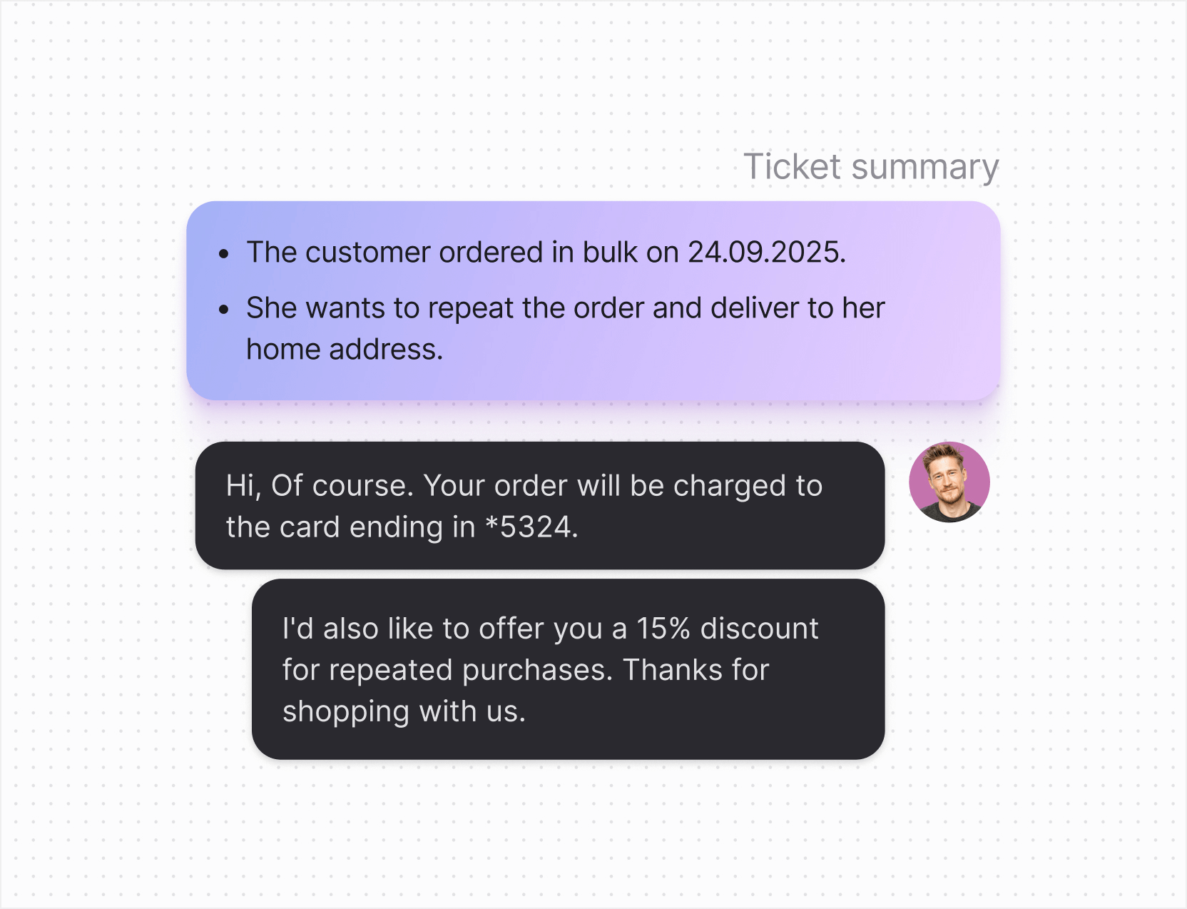 AI help desk in Text App for enterprise